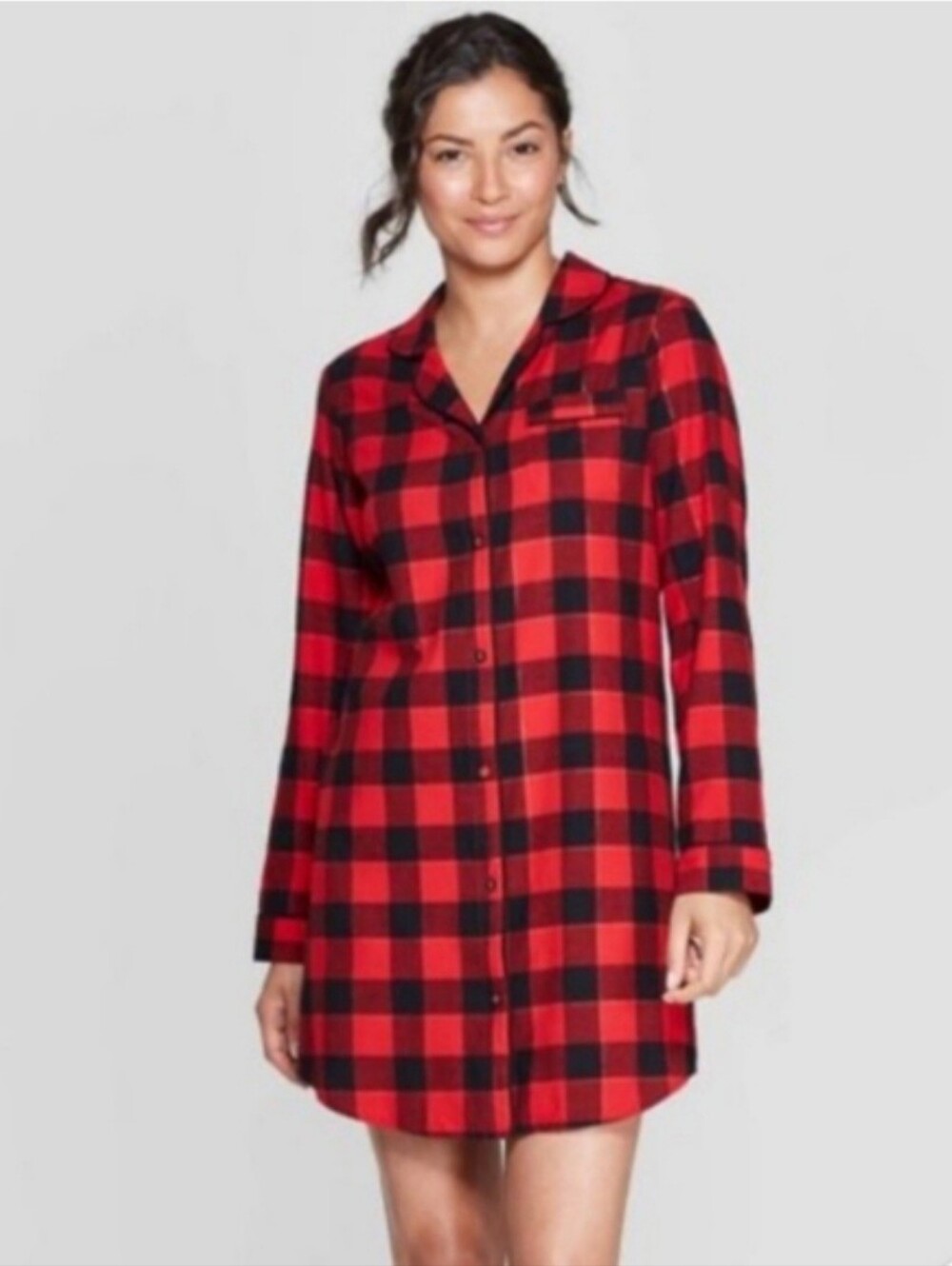 Stars Above Buffalo Check Sleep Cotton Flannel Shirt Medium